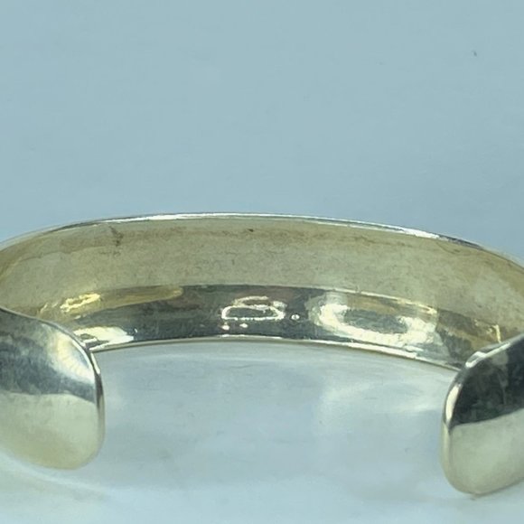 Signed Native American Hallmarked Pictograph Sterling Silver Cuff by B Webb - Picture 3 of 9